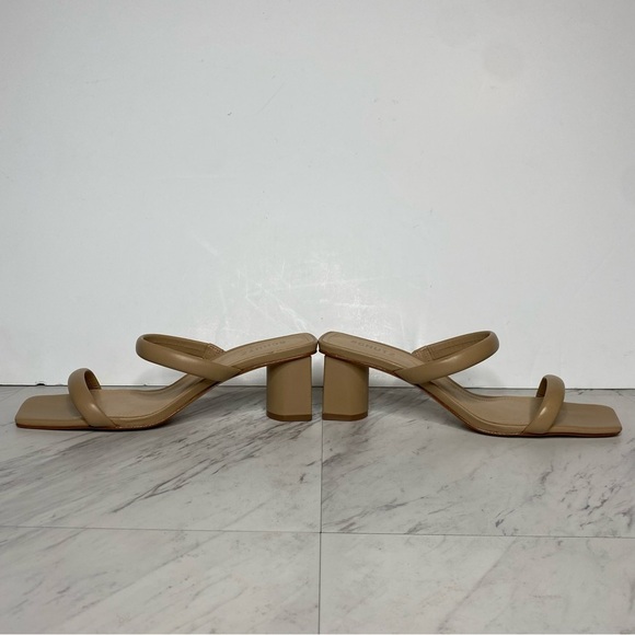 New! Schutz Ully Lo Tan Leather Heeled Sandal 10B - Picture 7 of 13